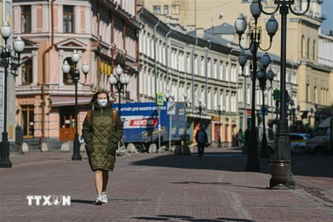Đường phố thủ đô Moskva, Nga vào thời điểm dịch COVID-19 hoành hành, ngày 7/4/2020. (Nguồn: THX/TTXVN) 