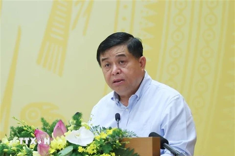 Bộ trưởng Bộ Kế hoạch và Đầu tư Nguyễn Chí Dũng phát biểu. (Ảnh: Thống Nhất/TTXVN) 