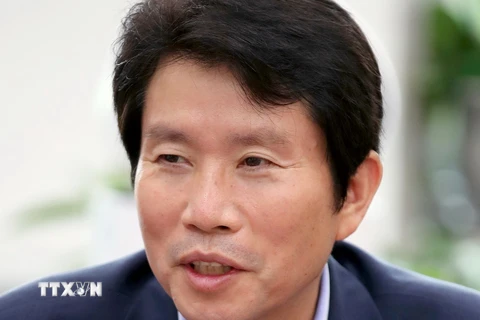 Nghị sỹ Lee In-young, người được bổ nhiệm làm Bộ trưởng Thống nhất Hàn Quốc, tại văn phòng ở Seoul, ngày 3/7/2020. (Nguồn: Yonhap/TTXVN) 
