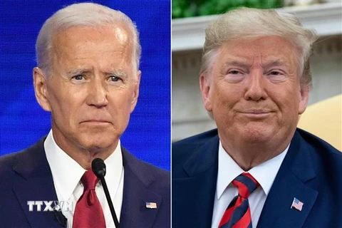 Tổng thống Mỹ Donald Trump (phải) và ứng viên tranh cử Tổng thống của đảng Dân chủ Joe Biden. (Nguồn: AFP/TTXVN) 