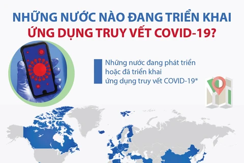 [Infographics] Nước nào đang triển khai ứng dụng truy vết COVID-19?