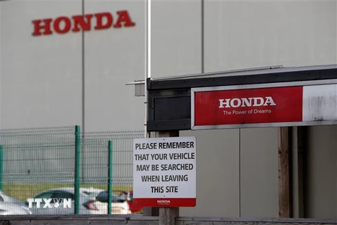 Biểu tượng Honda tại nhà máy ở Swindon, Tây Nam Anh. (Nguồn: AFP/TTXVN) 