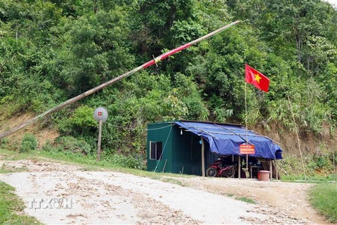 Một chốt kiểm soát tại khu vực biên giới Bộ Chỉ huy Bộ đội Biên phòng tỉnh Sơn La quản lý. (Ảnh: Hữu Quyết/TTXVN) 