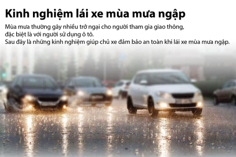 [Infographics] Kinh nghiệm để lái xe an toàn mùa mưa ngập