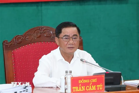 Ông Trần Cẩm Tú, Bí thư Trung ương Đảng, Chủ nhiệm Ủy ban Kiểm tra Trung ương, chủ trì kỳ họp. (Ảnh: Phương Hoa/TTXVN)