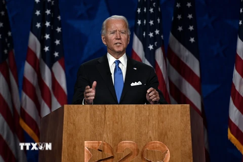 Cựu Phó Tổng thống Joe Biden phát biểu tại Wilmington, Delaware, Mỹ, ngày 20/8/2020. (Nguồn: AFP/TTXVN) 