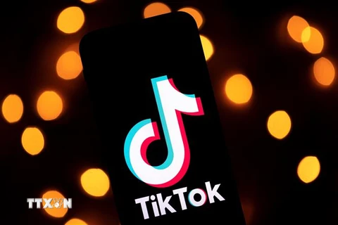 Biểu tượng TikTok trên một màn hình điện thoại. (Nguồn: AFP/TTXVN) 