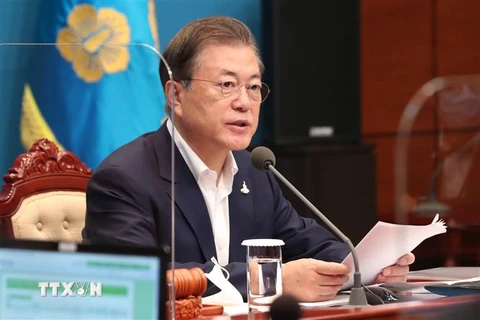 Tổng thống Hàn Quốc Moon Jae-in. (Nguồn: YONHAP/TTXVN) 