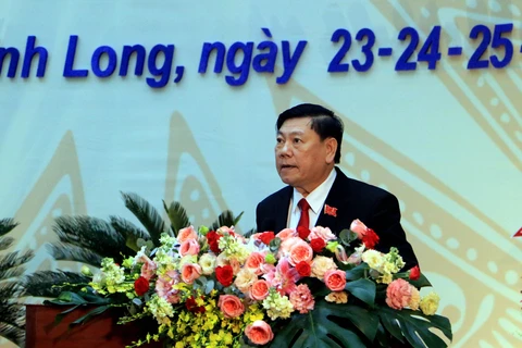 Ông Trần Văn Rón phát biểu bế mạc đại hội. (Ảnh: Phạm Minh Tuấn/TTXVN)