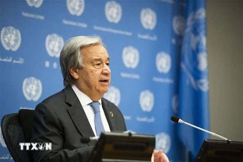 Tổng thư ký Liên hợp quốc Antonio Guterres phát biểu tại cuộc họp báo ở New York, Mỹ ngày 29/9/2020. (Nguồn: THX/TTXVN) 