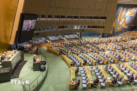 Tổng Thư ký Liên hợp quốc Antonio Guterres phát biểu tại kỳ họp Đại Hội đồng Liên hợp quốc Khóa 75 ở New York, Mỹ, ngày 22/9/2020. (Nguồn: THX/TTXVN) 