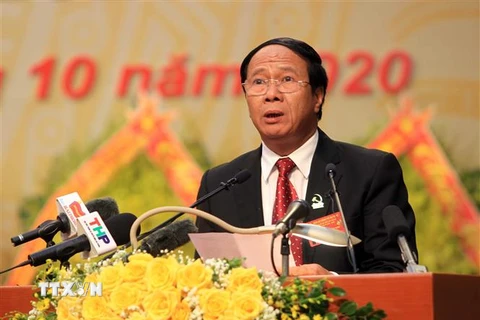 Ông Lê Văn Thành, Ủy viên Trung ương Đảng, Bí thư Thành ủy, Chủ tịch Hội đồng Nhân dân thành phố. (Ảnh: An Đăng/TTXVN) 