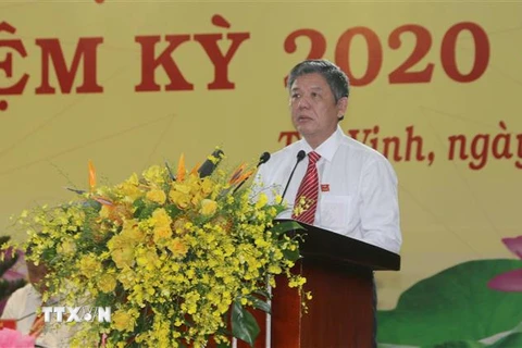 Ông Ngô Chí Cường đắc cử Bí thư Tỉnh ủy Trà Vinh nhiệm kỳ 2020-2025. (Ảnh: Thanh Hòa/TTXVN) 