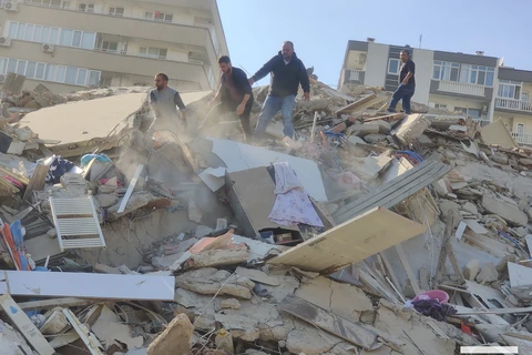 Hiện trường vụ động đất ở Thổ Nhĩ Kỳ. (Nguồn: EPA) 