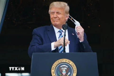 Tổng thống Mỹ Donald Trump tại cuộc vận động tranh cử ở Washington, DC ngày 10/10/2020. (Nguồn: AFP/TTXVN) 