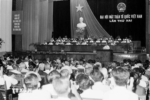 Đại hội đại biểu toàn quốc Mặt trận Tổ quốc Việt Nam lần thứ II được tổ chức tại Hà Nội từ ngày 12-14/5/1983. (Ảnh: Kim Hùng/TTXVN) 