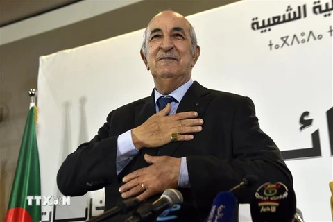 Tổng thống Algeria Abdelmadjid Tebboune tại cuộc họp báo ở thủ đô Algiers ngày 13/12/2019. (Nguồn: AFP/TTXVN) 