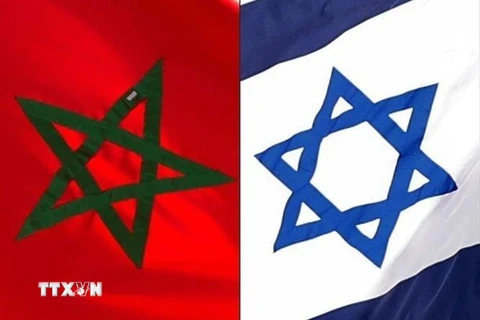 Quốc kỳ Maroc (trái) và Israel (phải). (Nguồn: AFP/TTXVN) 