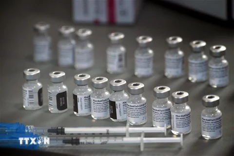 Vắcxin ngừa COVID-19 của Pfizer/BioNTech tại một điểm tiêm chủng ở Reno, bang Nevada, Mỹ ngày 17/12/2020. (Nguồn: AFP/TTXVN) 