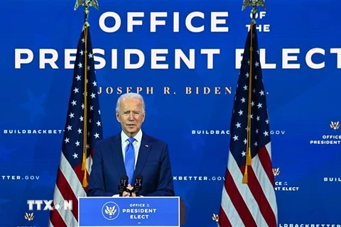 Tổng thống đắc cử Mỹ Joe Biden phát biểu tại Wilmington, Delaware, ngày 1/12/2020. (Nguồn: AFP/TTXVN) 