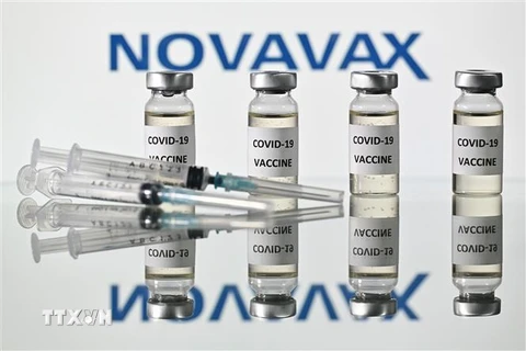 Hình ảnh mô phỏng vắcxin ngừa COVID-19 của Novavax. (Nguồn: AFP/TTXVN) 