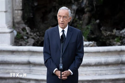 Tổng thống Bồ Đào Nha Marcelo Rebelo de Sousa phát biểu với báo giới tại Lisbon ngày 17/6/2020. (Nguồn: AFP/TTXVN) 
