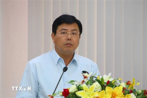 Bí thư Tỉnh ủy Cà Mau Nguyễn Tiến Hải. (Ảnh:Kim Há/TTXVN) 