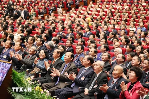 Các đại biểu dự phiên khai mạc Đại hội. (Nguồn: TTXVN) 