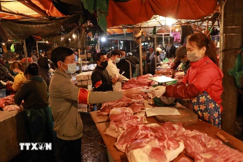 [Photo] Chợ đầu mối Nam Hà Nội chủ động phòng, chống dịch bệnh