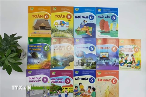 Bộ sách Kết nối tri thức với cuộc sống lớp 6 của Nhà xuất bản Giáo dục Việt Nam. (Nguồn: TTXVN phát) 