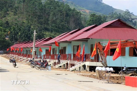 Khu dân cư vùng sạt lở Trà Leng, huyện Nam Trà My, tỉnh Quảng Nam. (Ảnh: Trần Tĩnh/TTXVN) 