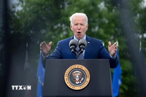 Tổng thống Mỹ Joe Biden phát biểu tại thành phố Duluth, bang Georgia, ngày 29/4/2021. (Nguồn: AFP/TTXVN) 