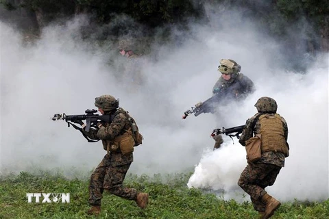 Lực lượng Mỹ trong cuộc tập trận. (Nguồn: AFP/TTXVN) 