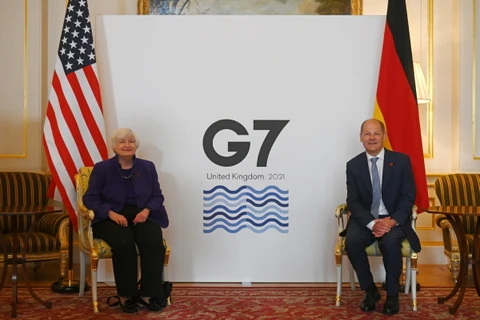 Bộ trưởng Tài chính Mỹ Janet Yellen và Bộ trưởng Tài chính Đức Olaf Scholz. (Nguồn: http: chinadaily.com.cn) 