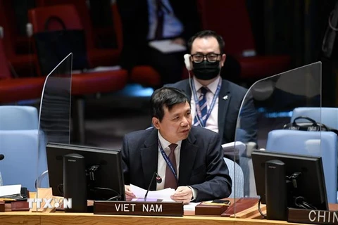Đại sứ, Trưởng phái đoàn Việt Nam tại Liên hợp quốc Đặng Đình Quý. (Ảnh: Khắc Hiếu/TTXVN) 