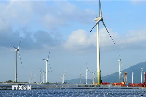 Trang trại điện gió Trung Nam được khánh thành tại huyện Thuận Bắc, Ninh Thuận. (Ảnh: Công Thử/TTXVN) 