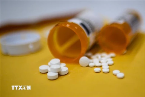 Thuốc giảm đau opioid trong một đơn thuốc tại Washington DC., ngày 18/9/2019. (Ảnh: AFP/TTXVN) 