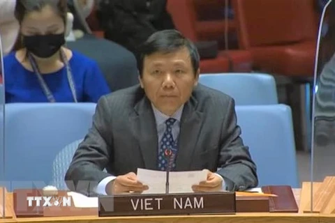 Đại sứ Đặng Đình Quý, Trưởng Phái đoàn đại diện Việt Nam tại Liên hợp quốc. (Ảnh: Hữu Thanh/TTXVN) 