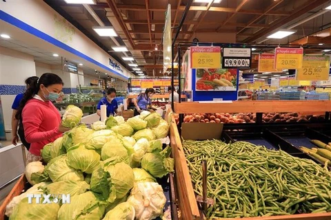 Các mặt hàng rau củ trong một siêu thị tại Thành phố Hồ Chí Minh. (Ảnh: Tuấn Anh/TTXVN) 