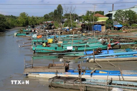 Phương tiện đánh bắt thủy sản ven bờ ở huyện Hòn Đất (Kiên Giang). (Ảnh: Lê Huy Hải/TTXVN) 