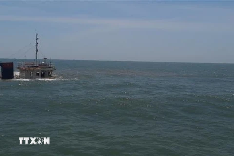 Tàu Thành Hưng 41 bị chìm ở khu vực biển Thanh Hóa-Nghệ An. (Ảnh: TTXVN) 
