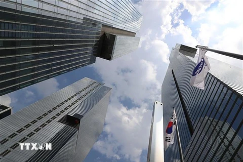 Trụ sở Công ty Samsung Electronics tại Seoul, Hàn Quốc, ngày 10/8/2021. (Ảnh: Yonhap/TTXVN) 