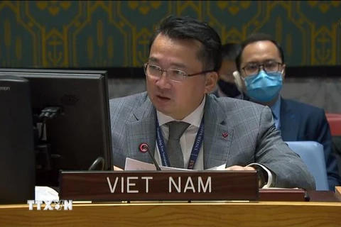 Đại sứ Phạm Hải Anh, Phó trưởng Phái đoàn Việt Nam tại Liên hợp quốc. (Ảnh: TTXVN) 