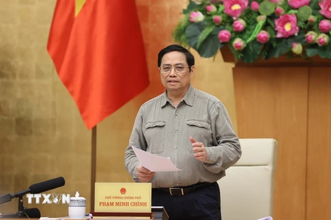 Thủ tướng Phạm Minh Chính phát biểu. (Ảnh: Dương Giang/TTXVN) 