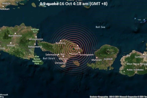 Vị trí xảy ra động đất. (Nguồn: volcanodiscovery.com) 