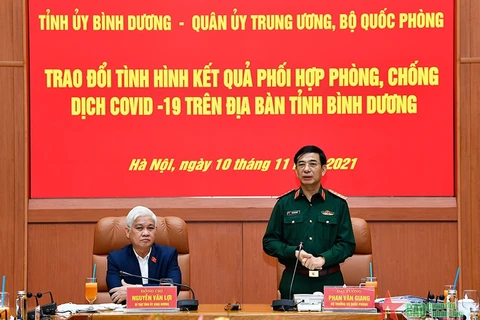 Đại tướng Phan Văn Giang phát biểu tại buổi làm việc. (Ảnh: qdnd.vn) 