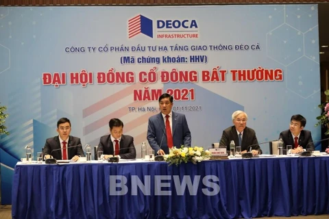 Đại hội đồng cổ đông bất thường năm 2021 của HHV. (Nguồn: BNews/TTXVN) 