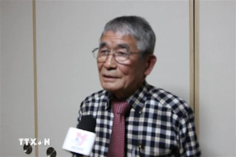 Ông Ryokichi Motoyoshi, nguyên Tổng Thư ký Hội Hữu nghị Nhật-Việt, trả lời phỏng vấn TTXVN. (Ảnh: Đào Thanh Tùng/TTXVN) 