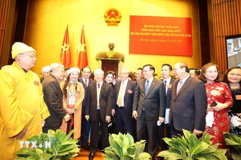 [Photo] Tổng Bí thư Nguyễn Phú Trọng dự Hội nghị Văn hóa toàn quốc 
