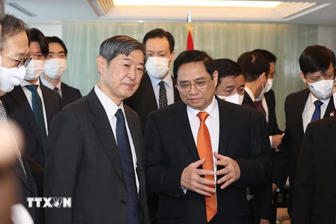 [Photo] Thủ tướng tiếp Chủ tịch Cơ quan hợp tác quốc tế Nhật Bản JICA